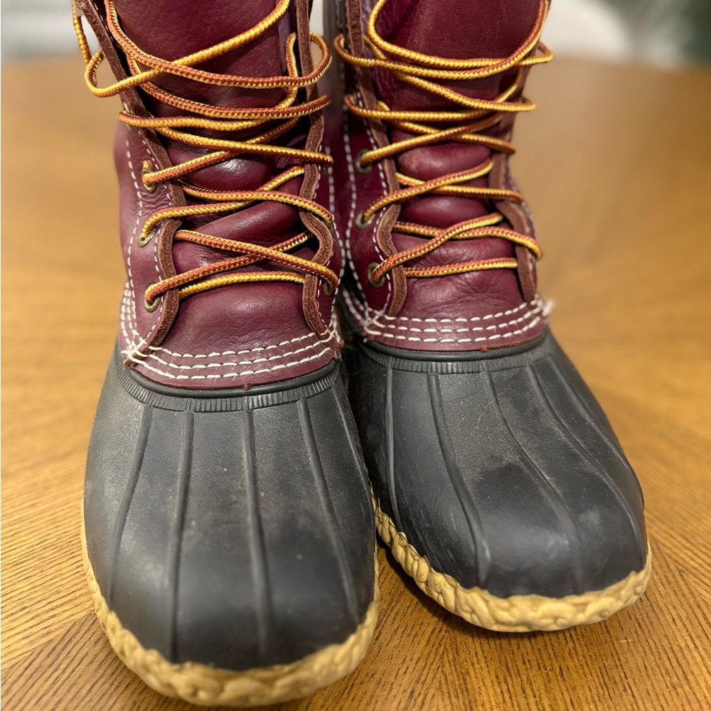 L.L. Bean Burgundy and Black Winter Boots